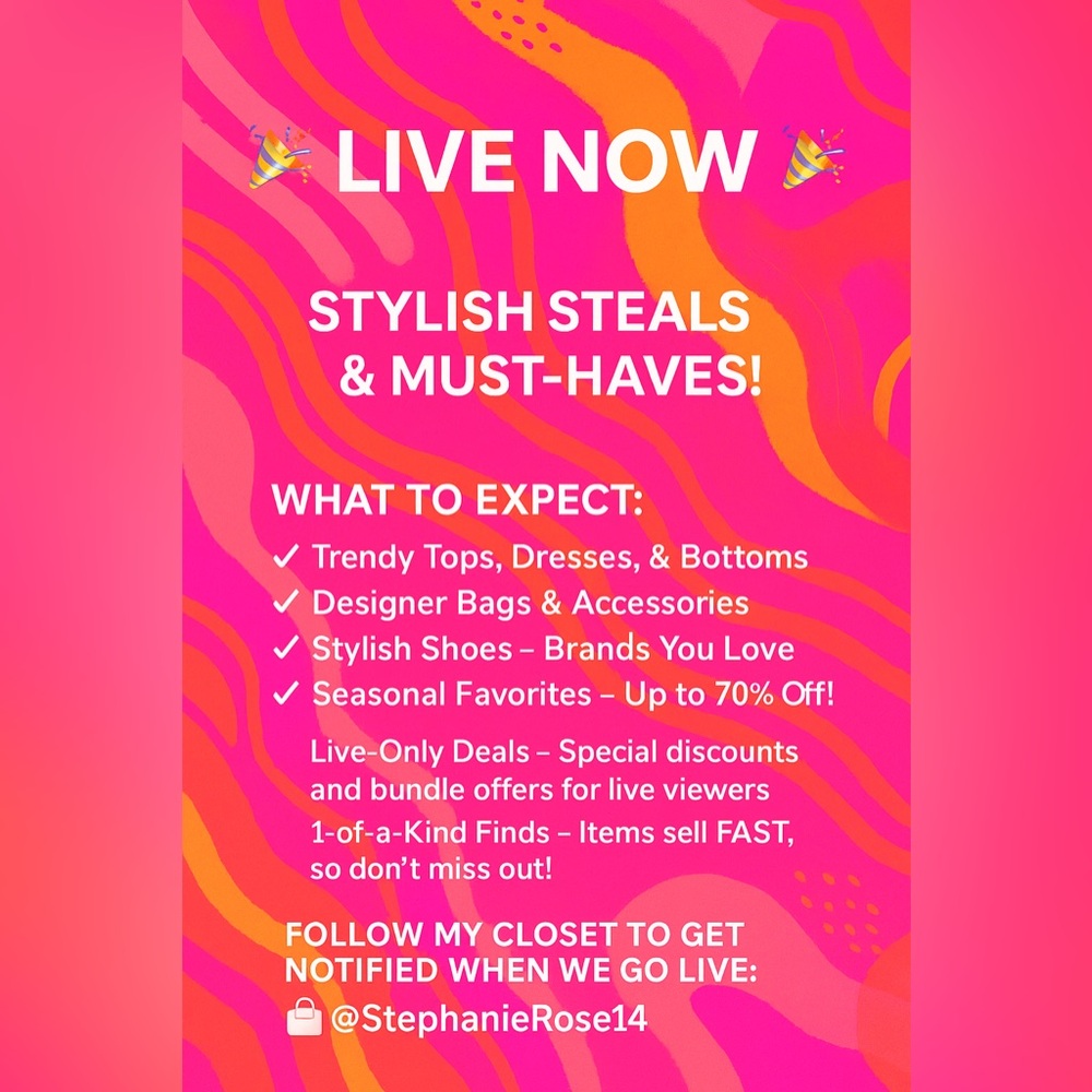 Shop stylish steals and must-have fashion finds — I’m LIVE NOW! 🎉👗👜